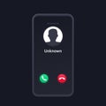 unknown caller, scam phone call, vector interface Royalty Free Stock Photo