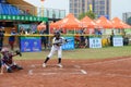 Unknown catcher just catched a foul ball Royalty Free Stock Photo