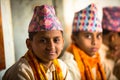 Unknown children during the reading of texts in Sanskrit at Jagadguru School.