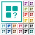 Unknown component flat color icons with quadrant frames