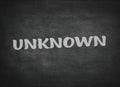 Unknown concept word on a blackboard background Royalty Free Stock Photo