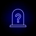 unknown, death, grave outline blue neon icon. detailed set of death illustrations icons. can be used for web, logo, mobile app, UI