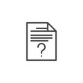 Unknown document file outline icon