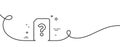 Unknown Document line icon. File with Question. Continuous line with curl. Vector