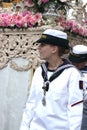 An unknown employee of the Navy at a religious festival in Seville