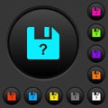 Unknown file dark push buttons with color icons