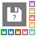Unknown file square flat icons Royalty Free Stock Photo