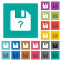 Unknown file square flat multi colored icons