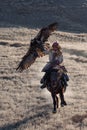 Unknown huntsman with Golden Eagle shows his experience. Local huntsman with Eagle is called the Berkutchi.