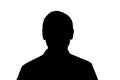 Unknown male person silhouette isolated on white background Royalty Free Stock Photo