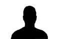 Unknown male person silhouette isolated on white background Royalty Free Stock Photo