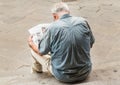 Unknown man is reading news paper. Florence