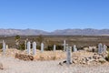 An old cemetery with graves covered with rocks know as boothill