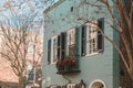 Unknown pastel antebellum houses in Charleston City Royalty Free Stock Photo