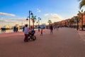 Unknown people walking on New Marina boulevard in Hurghada Royalty Free Stock Photo