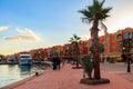 Unknown people walking on New Marina boulevard in Hurghada Royalty Free Stock Photo