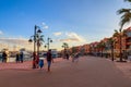 Unknown people walking on New Marina boulevard in Hurghada Royalty Free Stock Photo