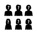 Unknown person. Incognito, Anonymous male. silhouette profile avatar. Vector illustration. Royalty Free Stock Photo