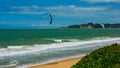 Unknown person practicing kite-surfing on the coast of Natal, Rio Grande do Norte.