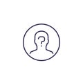 Unknown person vector line icon