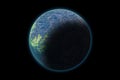 Set of unknown planet on photo texture, isolated on black