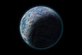Set of unknown planet on photo texture, isolated on black