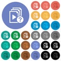 Unknown playlist round flat multi colored icons