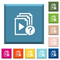 Unknown playlist white icons on edged square buttons
