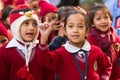 Unknown pupils during dance lesson in primary school Royalty Free Stock Photo