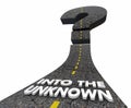 Into the Unknown Question Mark Uncertain Future Road 3d Illustration