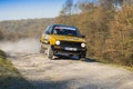 Unknown rider's VW Golf competes at the annual Rally Galicia