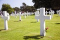 Unknown soldier grave and visitors at american military cemetery in Normandy, France Royalty Free Stock Photo