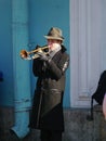 Unknown street musician-trumpeter