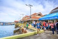 Unknown Tourists at Caticlan jetty port terminal Royalty Free Stock Photo