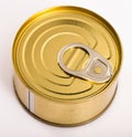 Unlabeled golden tin can Royalty Free Stock Photo