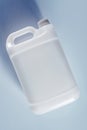 Unlabeled white plastic tank canister chemical liquid container Royalty Free Stock Photo