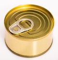 Unlabeled yellow tin can Royalty Free Stock Photo