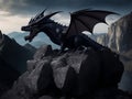 Shadowed Majesty: Captivating Dark Dragon Image