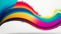 Unleash Creativity with a Paintbrush Drawing a Bright Multicolored Wave.