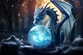 Unleash the Magic: A Dragon Inside a Snowy Glass Egg