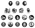 Unleash the Strength with a Set of Lion Vector Logos, Icons, and Mascots Royalty Free Stock Photo