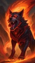 Hellhound cartoon character design illustration ai generated Royalty Free Stock Photo