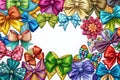 Festive Gift Bowknots A Panoramic Collection of HandDrawn Doodles for Design Inspiration and Gift Wrapping Royalty Free Stock Photo