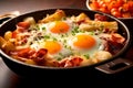Tegamino Temptations: Discover the Savory Delights of Baked Eggs and Cheese Royalty Free Stock Photo