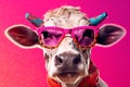 Pink Shades and Cow Escapades: A Quirky Portrait