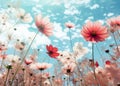 Unleash Your Imagination: Vibrant Wild Cosmos Flower Background in Stunning Style!
