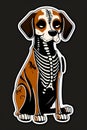 Whimsical Skeuomorphic Dog Skeleton Royalty Free Stock Photo