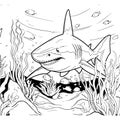 Unleash your inner artist with this artistic shark-themed coloring book