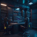 Dark Elegant Cyberpunk-Inspired Gaming Room