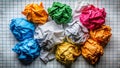 Unleash Your Inner Innovator Crumpled Graph Paper Stock Photo for Creative Design Brainstorming and Inspiration
